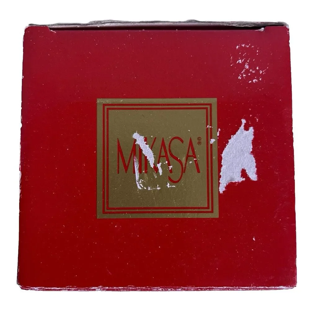 Vintage Mikasa Crystal Christmas Tree Votive Holiday Candle Holder Original Box
